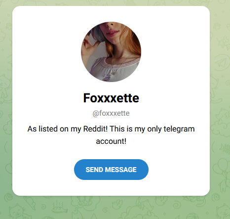The only one foxxxette on telegram